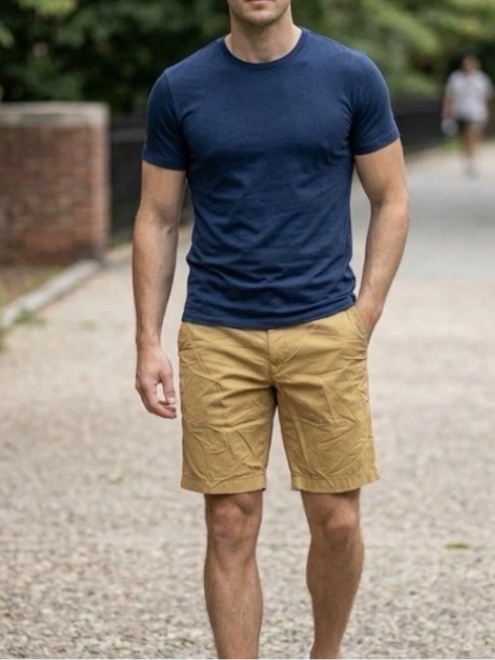 Uniqlo Men’s Chino Shorts Medium 30–33 Waist Mustard Cotton Flat Front Casual